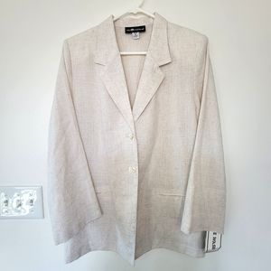 NWT Vintage Sag Harbor polyester/linen lightweight blazer jacket women's coat 12